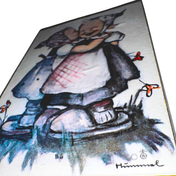 Vintage Hummel Style Wall Plaque • Small Wood Hanging Decor - Picture 7 of 8